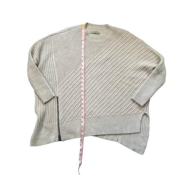 All Saints Chunky Asymmetrical Cable Knit Texture Block Sweater Sz XS - Picture 10 of 13
